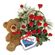 roses with teddy and chocolates